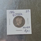 1896 Barber Quarter 25c US 90 Silver Circulated Coin Philadelphia Mint