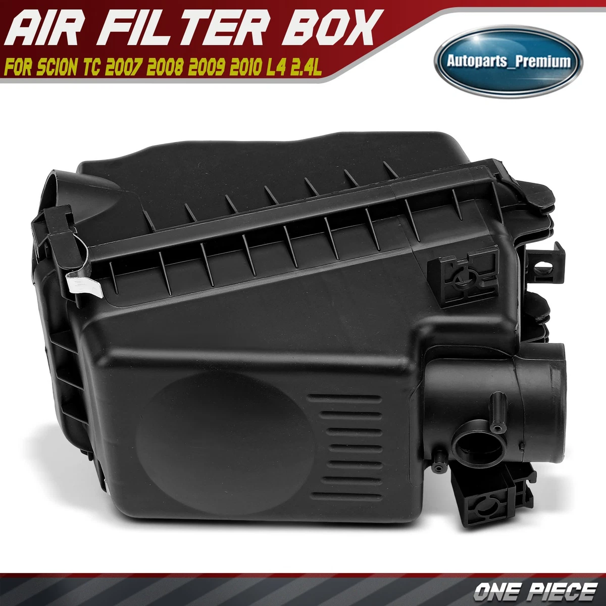 Air Cleaner Filter Box Housing With Strainer – For 2007-2010 Toyota Scion TC 2.4L – Black Plastic