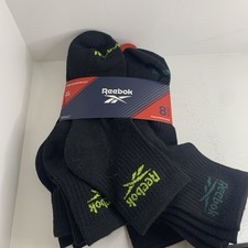 Reebok Men's 8-Pairs High Quarter Cut Socks Black 6-12.5