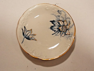 Vintage Porcelain Butter Pat Floral Knowles East Liverpool Oh.