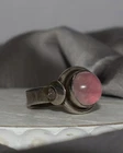 Vintage Sterling Silver Rose Quartz Ring 6.86G / Sz 6.5