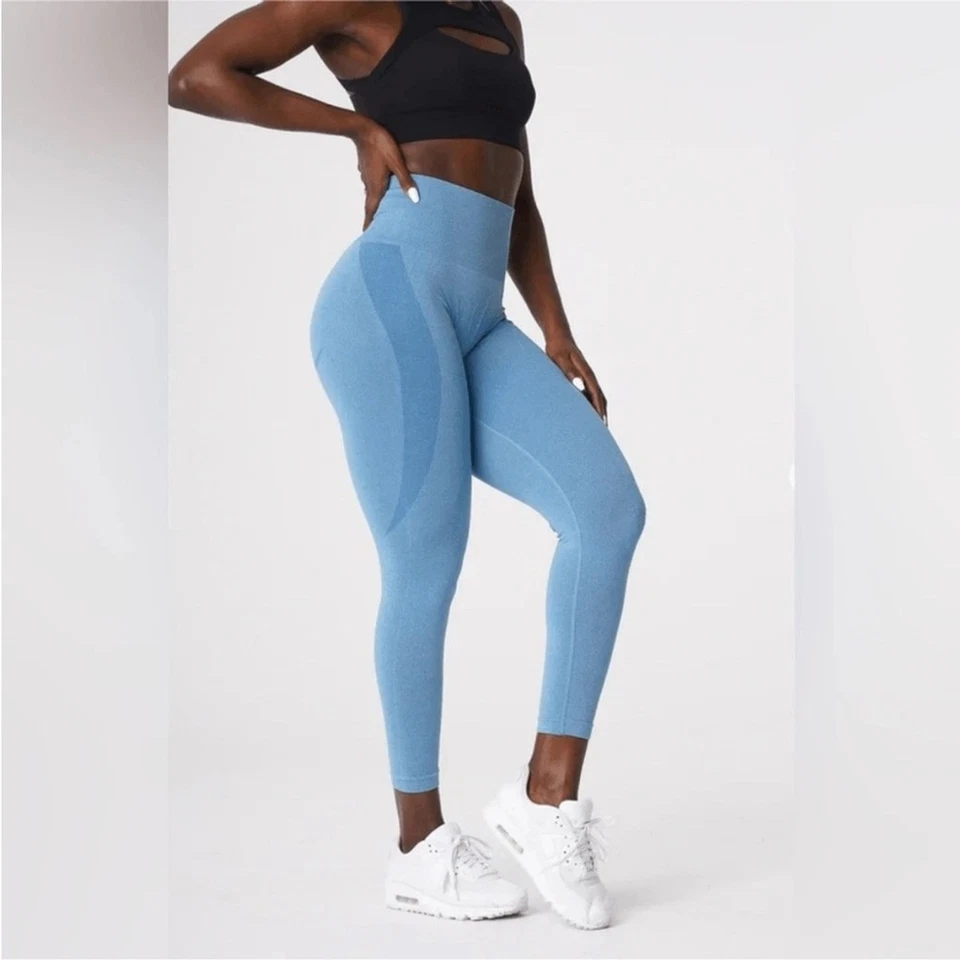 NVGTN Sky Blue Contour Seamless Mid Rise Leggings S - Image 3 of 4