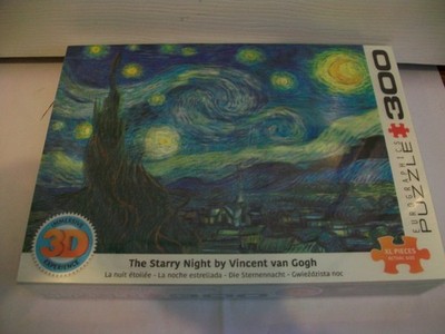 NEW Sealed Eurographics Vincent van Gogh Starry Night 300 Piece 3D Puzzle