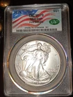 2025 W US  American Silver Eagle  CAC MS70 First Delivery Flag Label