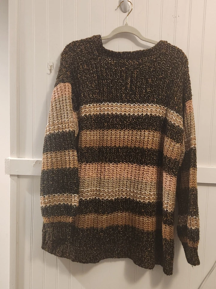 Suéter de punto grueso negro y tostado Lane Bryant talla 18-20 talla grande Foto 4 de 4