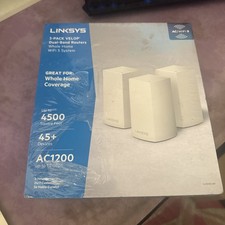 Linksys Velop Dual Band Mesh WiFi System White AC1200 3-Pack