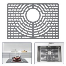 Silicone Sink Protector 19"x13" Rear Drain Hole, Heat Resistant Non-slip Dish...