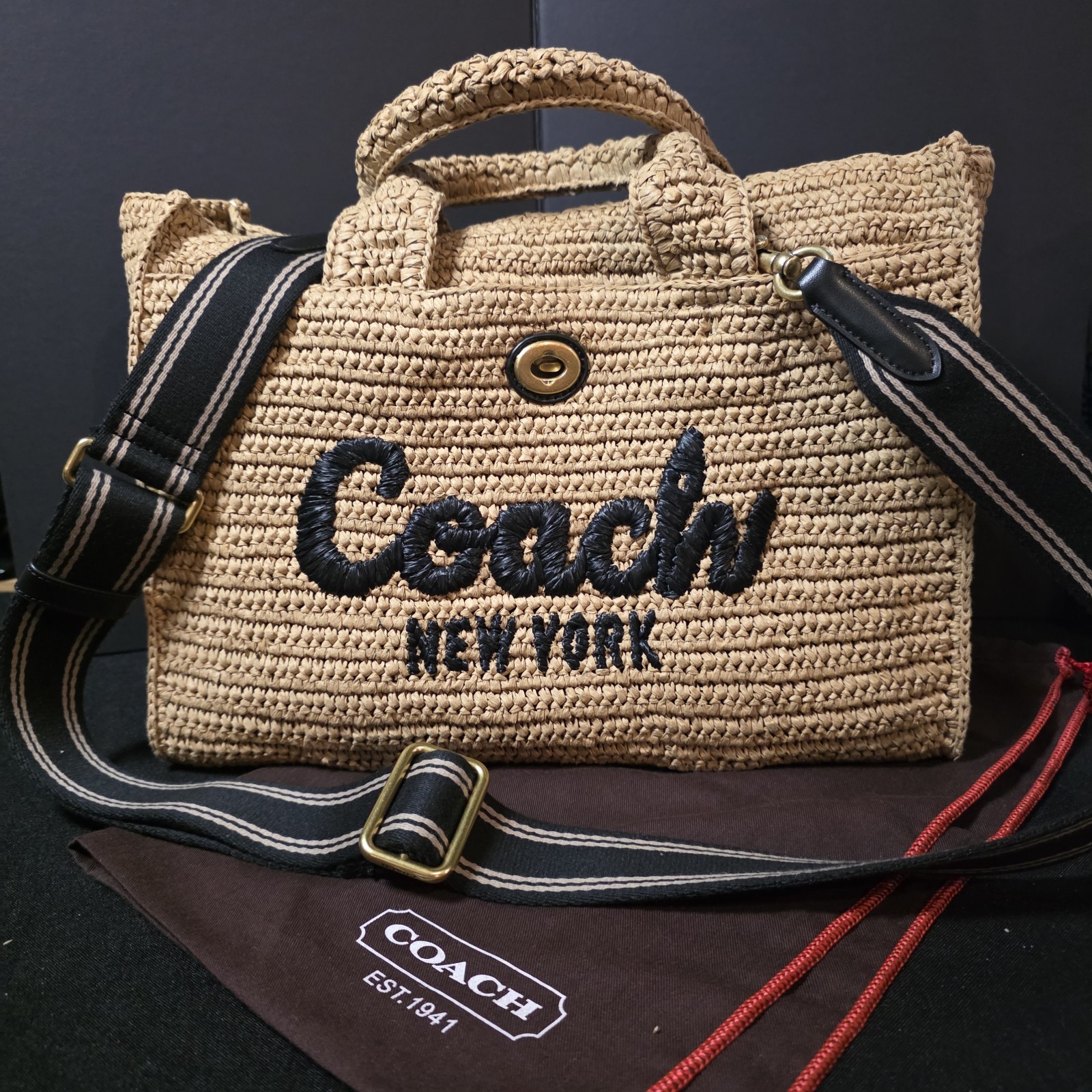 Coach Straw Large Cargo Tote 71 New with tags and a New Organizer Insert