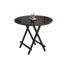 Image of Round Drop-Panel Table Portable Collapsible Surface Space-Saving Design
