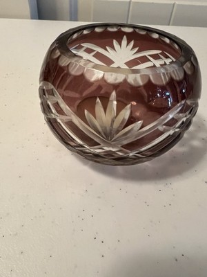 Fifth Avenue Bohemian Crystal Amber BrownTea Light Candle Holder