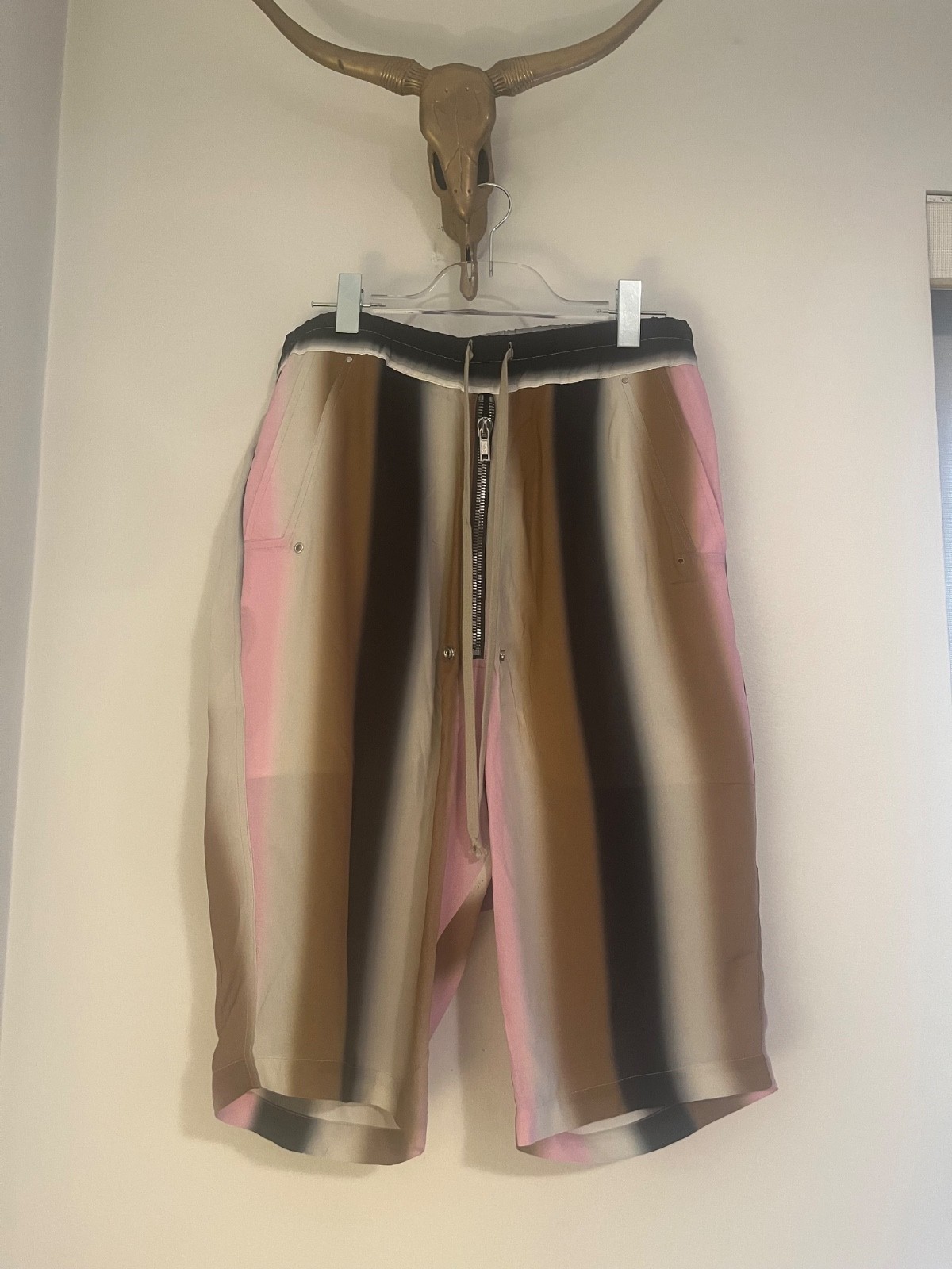 Rick Owens mens phlegathon striped shorts