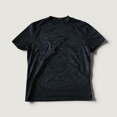 Versace T-Shirt Mens Black Medusa Head Graphic Tonal Luxury M Slim A73738