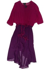 Womens Purple Magenta Pink Opaque 2PC Cocktail Evening Party Dress Size 16