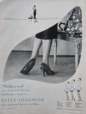 1950 Women's Belle Sharmeer Wedgewood Stockings Hosiery Legs Size Vintage ad
