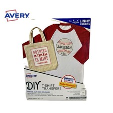 New Avery DIY T Shirt Transfers 3302 for Light Stretch Fabrics Inkjet 5 Sheets