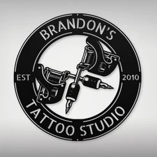 Personalized Tattoo Studio Metal Wall Art Sign Custom Tattoo Artist Sign Decor