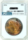1924  Peace Dollar Gem BU +++ Rainbow Toned Super Sharp Eye Appeal