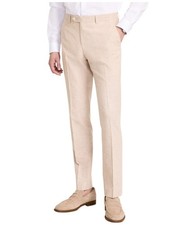 Tommy Hilfiger Mens Modern fit Dress Pants 36 / 30 Beige Solid Stretch