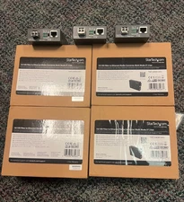 Lot of 7x StarTech MCM1110SFP Gigabit Ethernet RJ45 Fiber Media Converter, 4 NIB