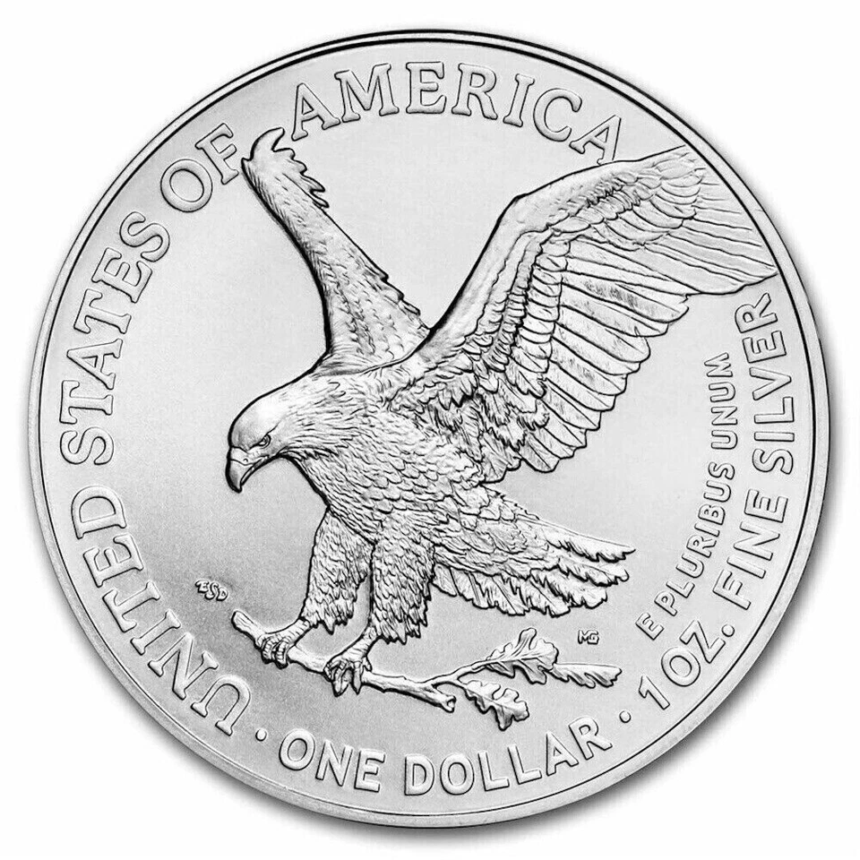 Moneda de 1 dólar American Eagle de plata fina de 1 oz 2025 0,999 BU NUEVA Foto 2 de 2