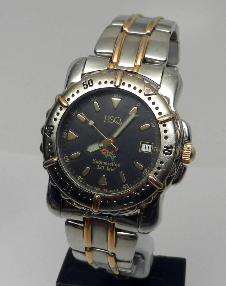 Men's Authentic ESQ Swiss Esquire 40mm Submersible Dive Diver Vintage Watch - image 2 of 4