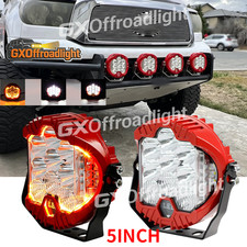 2PCS 5" inch Round LED Work Lights Bar Amber DRL Pods Fog Lamp Offroad Driving