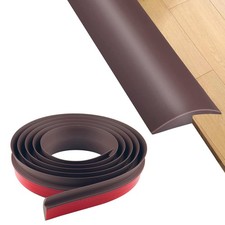 Floor Rubber Transition Strip Self Adhesive Carpet to Tile 6.56FT, Coffee