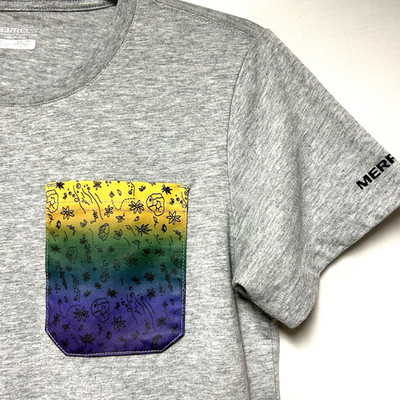 Merrell Outdoors for All T-Shirt Women size XS Heather Gray Multi Color Pocket