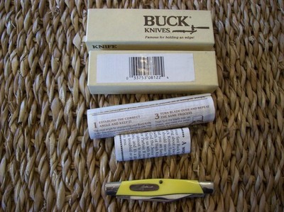VINTAGE BUCK KNIFE 309 COMPANION / YELLOW DELRIN SCALES / NOS 1989 HARD TO FIND