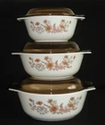 PYREX - 6 pc. JAJ England COUNTRY AUTUMN / Woodland Casserole, Lid Set