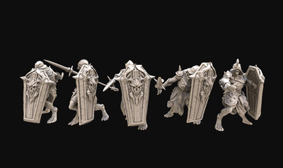 5 - 28mm Druck Goliath Rüstung Untote Zombies Phalanx Fantasy Horror und Dnd