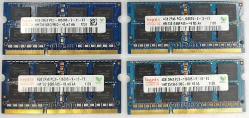 16GB 4x 4GB SK hynix PC3-10600 DDR3-1333 Laptop RAM Speichermodule