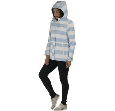 Regatta waterproof windproof lightweight stripy jacket white & blue Size UK 10