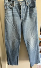 Levi's Ribcage Straight Ankle Button Fly Light Wash High Rise Women's Jeans