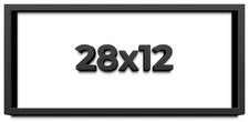 28x12 Shadow Box Frame Black | 1 inches Deep Real Wood Contemporary Shadowbox Di