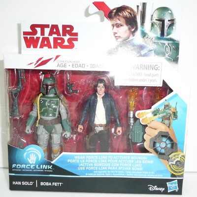 Star Wars Action Figuren 2er Set Han Solo Boba Fett Force Link 2016 Hasbro Neu