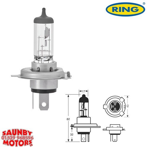Ring R472LL Lampadina Long Life 12V 60/55W H4