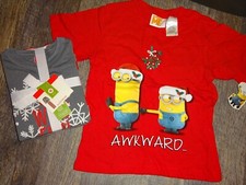 boy youth pajama set  despicable me t-shirt  size XS / 4  holiday Winter NWT
