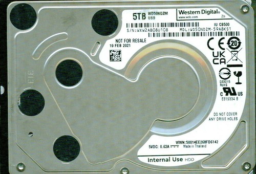 WD50NDZM-59A8KS1 Western Digital 5TB USB C WX FEB 2021 - 第 3/5 張圖片