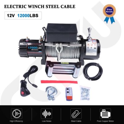 For Truck Trailer Pickup SUV New 12000lbs 12V Electric Winch Wireless Remote