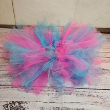 Toddler Girls Handmade Tulle Tutu Unicorn Birthday Pink/Blue Skirt Size 4t