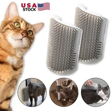 2× Cat Self Groomer w/ Catnip Wall Corner Massage Comb Scratcher Grooming Brush