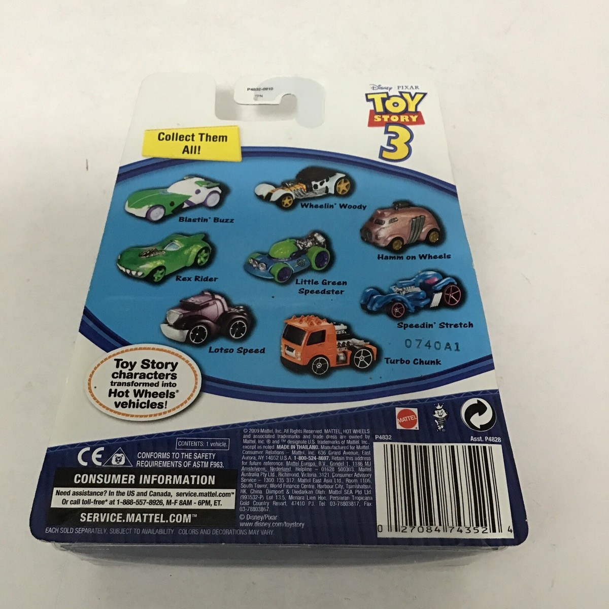 Hotwheels Disney's PIXAR Toy Story 3, Rex Rider 1/ 64 Scale | eBay