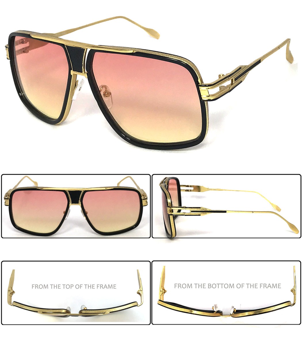 Occhiali Da Sole Biohazard Stile Retrò Scudo - Nero, Protezione UV400, Uomo Occhiali Da Sole Rettangolari Uomo - Foto 6