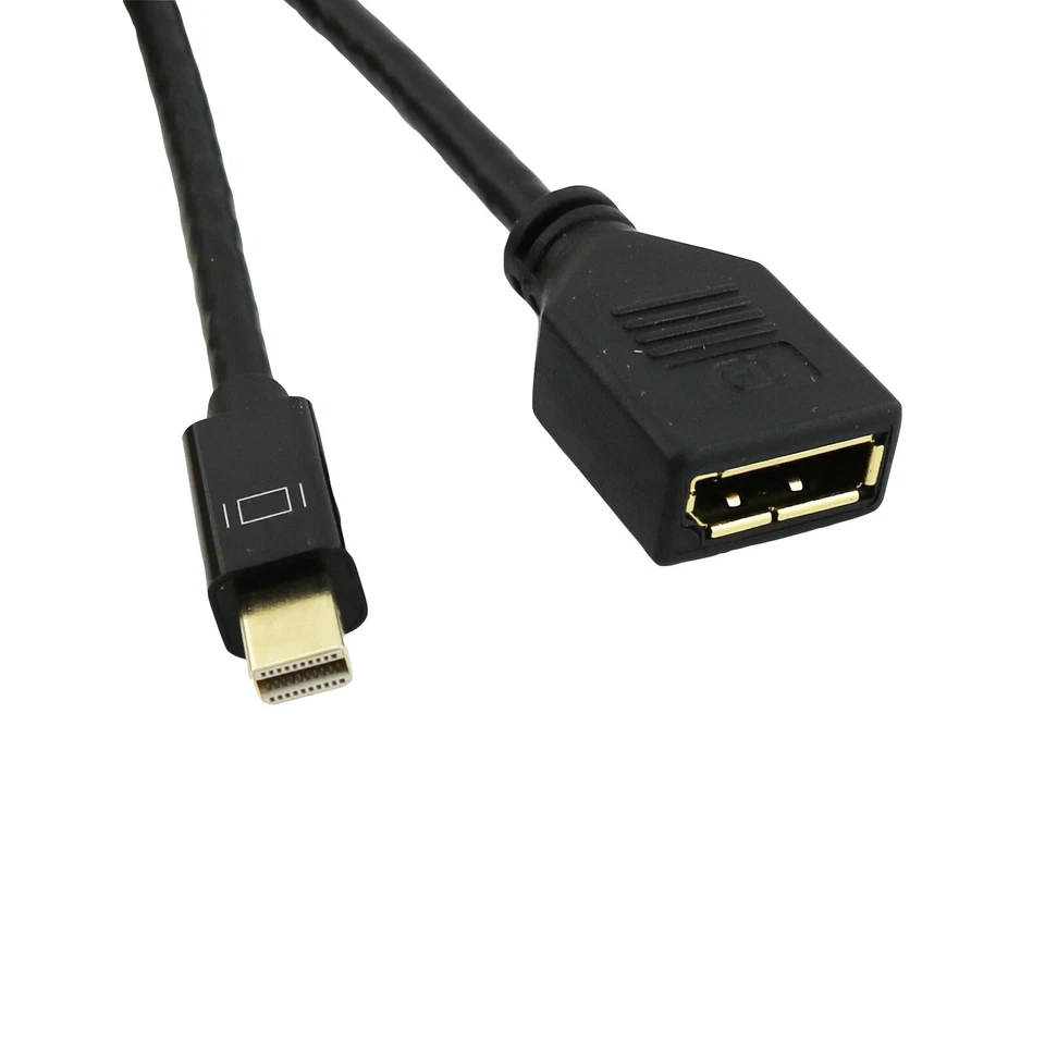 Displayport DP Female to Mini Display Port Male Cable for Apple MC PC 30cm/1ft - Image 3 of 4