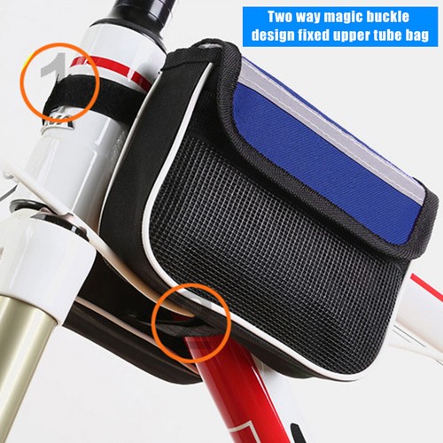 Mountain Bike Saddle Bag Frame Front Top Tube Cycling Phone Case Bicycle Pouches - Picture 7 of 21