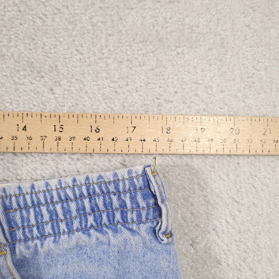 VTG Lee Rider Jean Shorts Womens 20W Medium High Rise Light Blue Faded Stained - Image 4 of 4
