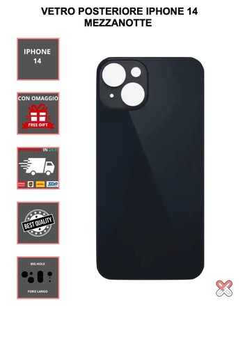 VETRO POSTERIORE PER IPHONE SERIE 14-14 PLUS- 14PRO 14 PROMAX - Imagen 6 de 43