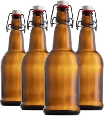 Chef's Star 16 oz glass beverage bottles (4 plus 1 additional = 5) 