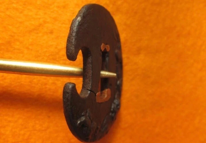 【Contiene Sekigane】 TSUBA Samurai Espada Guardia Katana Japonesa Hoja Arte Antiguo Foto 3 de 3